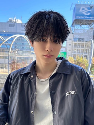 髪質改善ネイビーグレーマッシュ美髪*Zina銀座