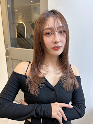 髪質改善斜めバングストレート美髪*Zina銀座