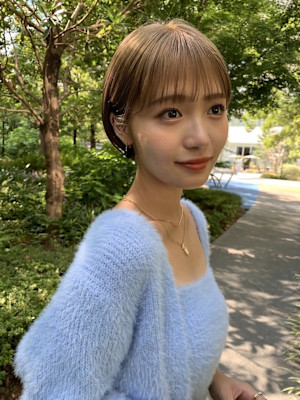 前髪あり小顔ミントアッシュショート*Zina銀座