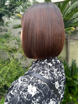 髪質改善　ショートボブ　ベージュカラー　30代　40代