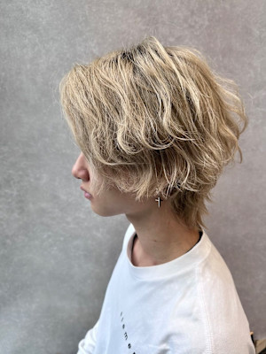 ミディアムウルフ×波巻きセット