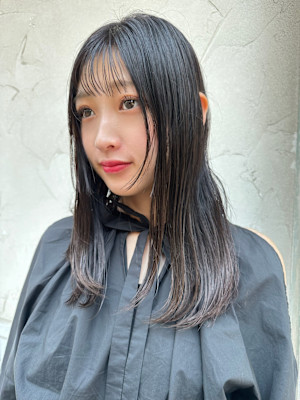シースルーバング/艶髪レイヤーロング