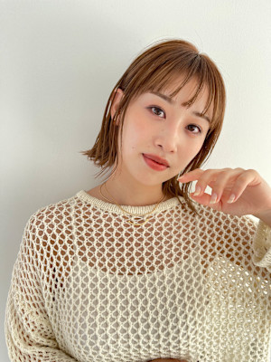 【BUZZbee】小顔ボブ/オレンジベージュ