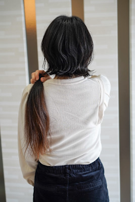 ヘアドネーション×外ハネアレンジ