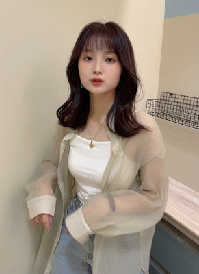 髪質改善前髪あり韓国風ベージュピンク*Zina北千住