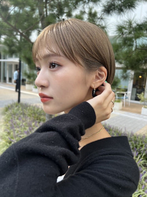 髪質改善ことりベージュショートカット*Zina札幌
