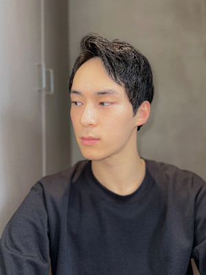 【吉田智哉】大人ショート、ニュアンスパーマ、アップバング