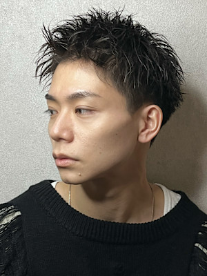 スパイキーパーマツイストスパイラルパーマメンズマッシュ