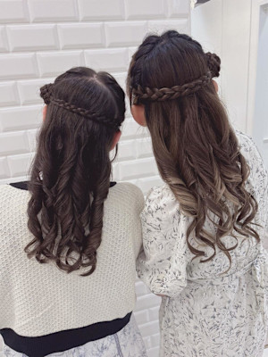 双子で可愛い編み込み片耳ひつじヘア＊まゆ