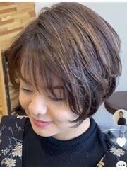 大人美人ショート！白髪ぼかしカラー！［川越駅］
