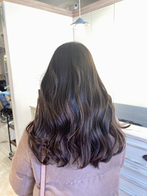 赤羽美容院透明感うるおい艶カラーロング