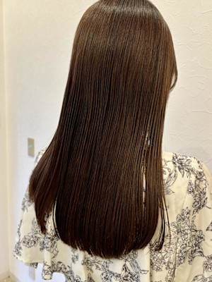 大人可愛い/ピンクベージュ/サラ艶ストレート