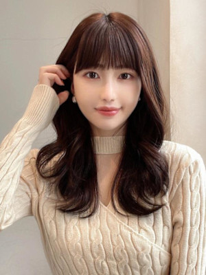 韓国ヘア/レイヤーカット/前髪あり/20代30代/ネビージュ