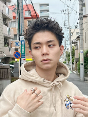 スパイキーパーマツイストスパイラルパーマメンズマッシュ