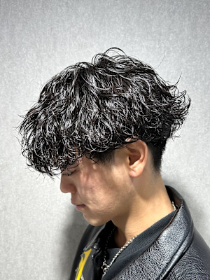 【波巻きスパイラルパーマ】ブリーチパーマ/メンズカット/池袋