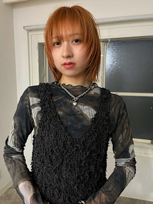 レイヤーボブ/オレンジベージュ__下北沢