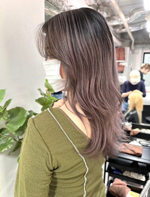 透明感　ナチュラルピンクバレイヤージュ【grow赤羽】