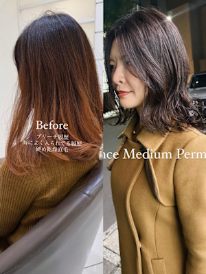 ブリーチパーマ/緩めパーマ/外国人風パーマ