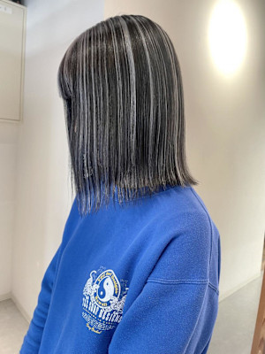 【rizu】アンブレラカラー/ホワイトカラー/シルバー/ボブ