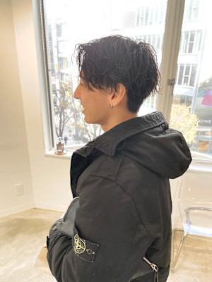 メンズパーマ／ソフトツイスト／波ウェーブ／メンズ