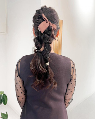 【hinari】#ヘアセット #編みおろしポニーテール