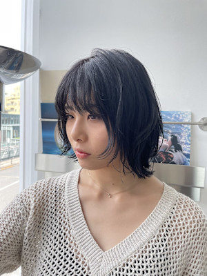 レイヤーボブ/ボブ/アッシュブラック