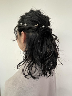 ヘアセット/ハーフアップ/ミディアム