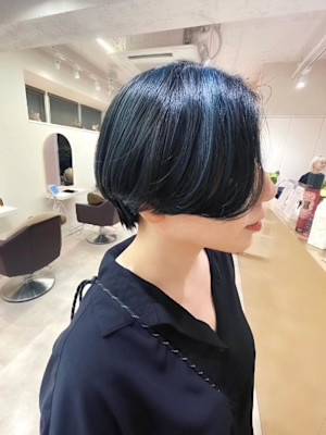 ハイライトカラー×ハンサムショート×白髪ぼかし30代40代