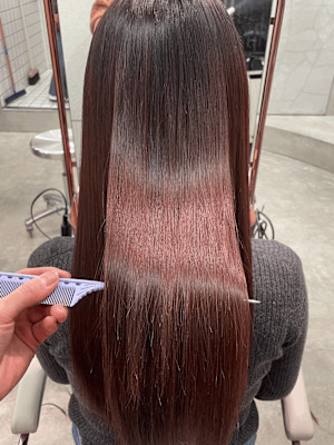 髪質改善カラー/暖色カラー/艶髪