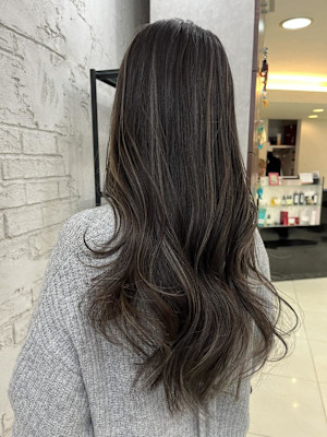 30.40代白髪ぼかしハイライトシアベージュ