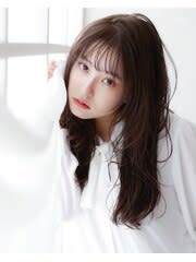 ダークアッシュ セミディ   ネビージュ ウェーブパーマ