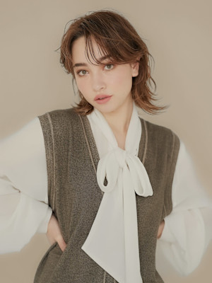  鎖骨ボブ×レイヤースタイル×enntaku新宿