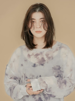  鎖骨ボブ×レイヤースタイル