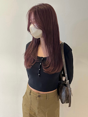 レイヤーカット/ラベンダーピンク/ピンクブラウン