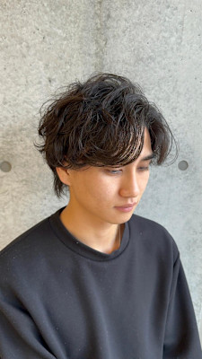 黒髪大人パーマ