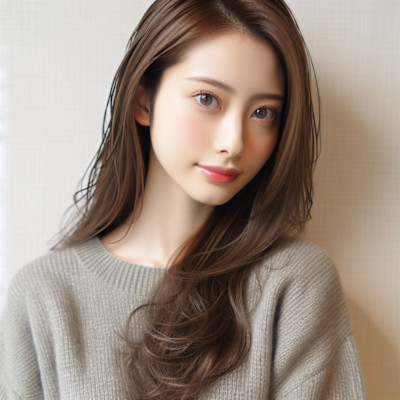 ★黒髪ワンカールモテ髪前髪小顔カットサイドバング艶感アッシュ