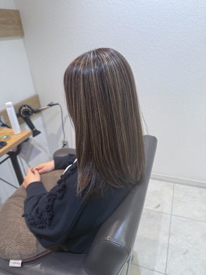 白髪ぼかしハイライトカラー30代40代50代ブルーグレージュ