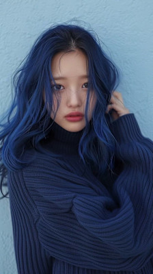 ブリーチカラー、ネイビー