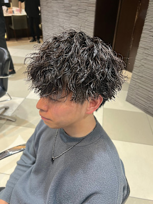 メンズ波巻きミックスツイストスパイラルパーマ