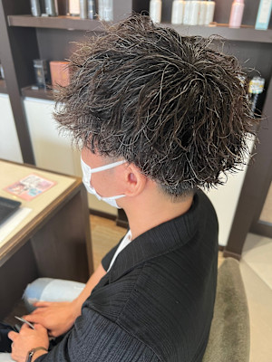 メンズパーマ波巻きミックスツイストスパイラルパーマ