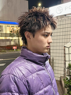 スパイキーパーマツイストスパイラルパーマメンズマッシュ