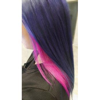 1.キラテラカラーでパープル×ピンク