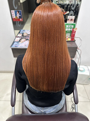 ワンブリーチで出来るオレンジブラウンカラー