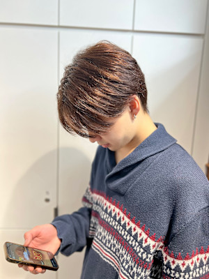 毛流れセンターパート/韓国マッシュ/センターパート