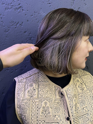 アンブレラカラーカーキグレージュ池袋韓国ヘア