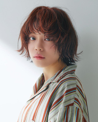 オレンジヘア ランダムカールショート 【FIRST】鈴木宏子