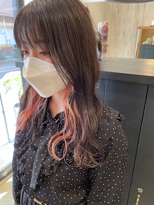 顔周りレイヤーカット/韓国ヘア/インナーカラー/越谷