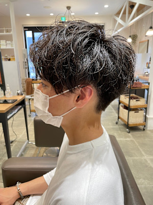 メンズナチュラルツイストスパイラルパーマ/マッシュパーマ