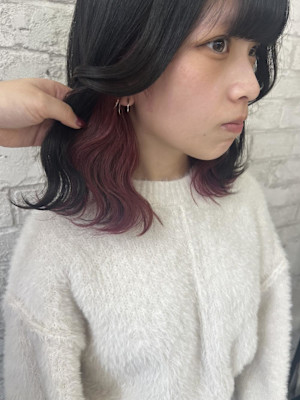 ブリーチインナーカラー大人イヤリングカラー池袋