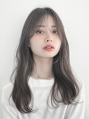 透明感グレージュ×柔らかセミロング【髪質改善　梅田　美容室】